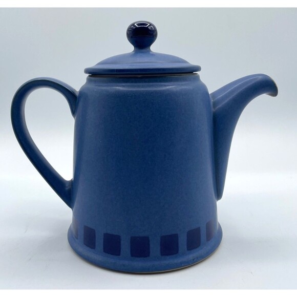 Denby Reflex Blue Teapot with Lid 4 Cup Made in England Retired Handcrafted - Picture 5 of 9